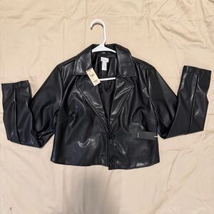 Tilly's Cropped Black Leather Jacket